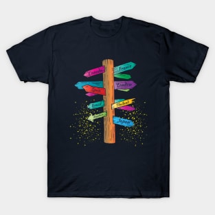 Hand drawn color tourist index T-Shirt